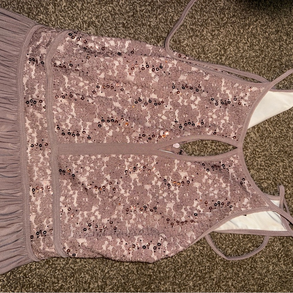Night Way Collections Mauve Lace Gown - Picture 2 of 4
